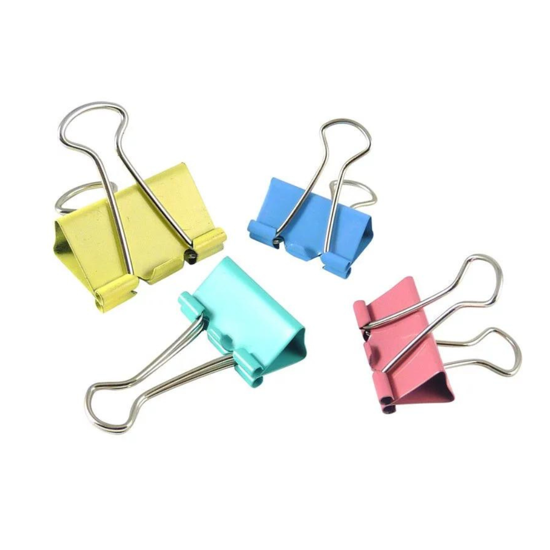Color Double Clip 彩色回尾夾 (box)
