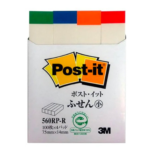 3M 560RP-R 1/2"x3" 4 Color Post It 報事貼 (pkg)